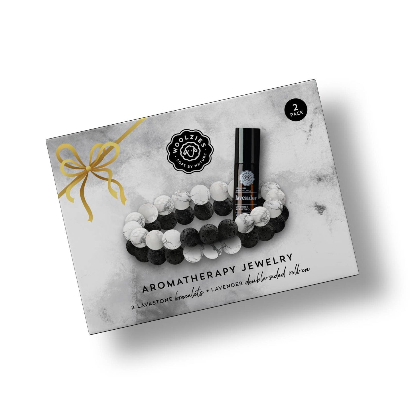 Aromatherapy Lavastone Bracelet Set 2 BRACELETS ONE ROLL ON