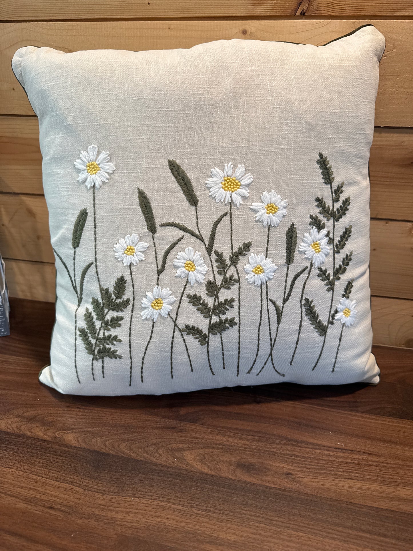 Ivory Daisy Pillow