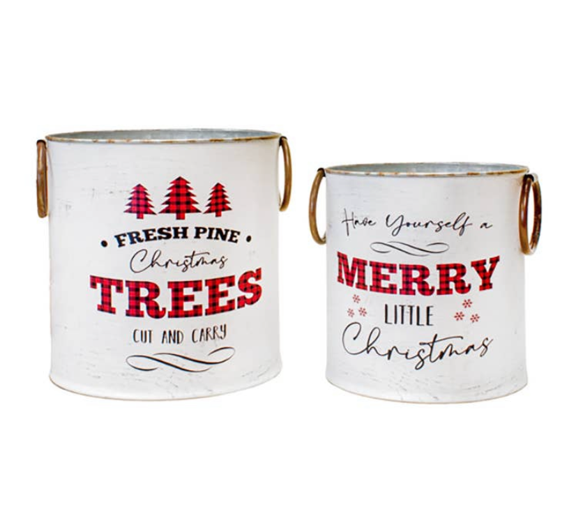 Small Christmas Lodge Bucket
