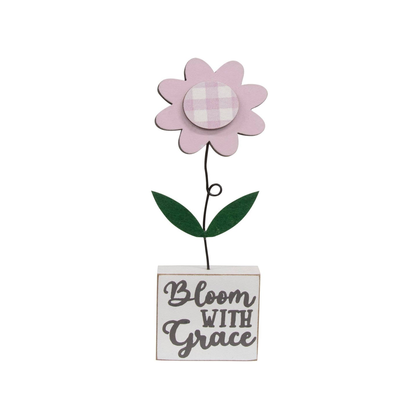 Full Bloom With Grace Gingham Check Daisies on Base