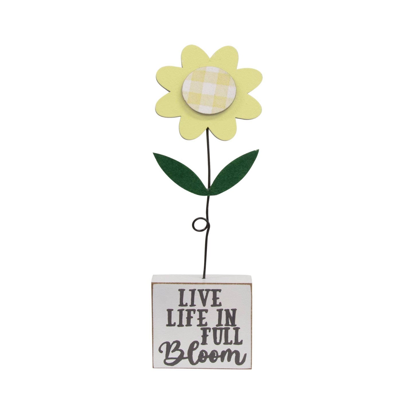 Full Bloom With Grace Gingham Check Daisies on Base