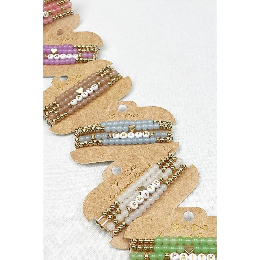 FAITH Beads Layered Soft Tone Bracelets: MIX COLOR / ONE