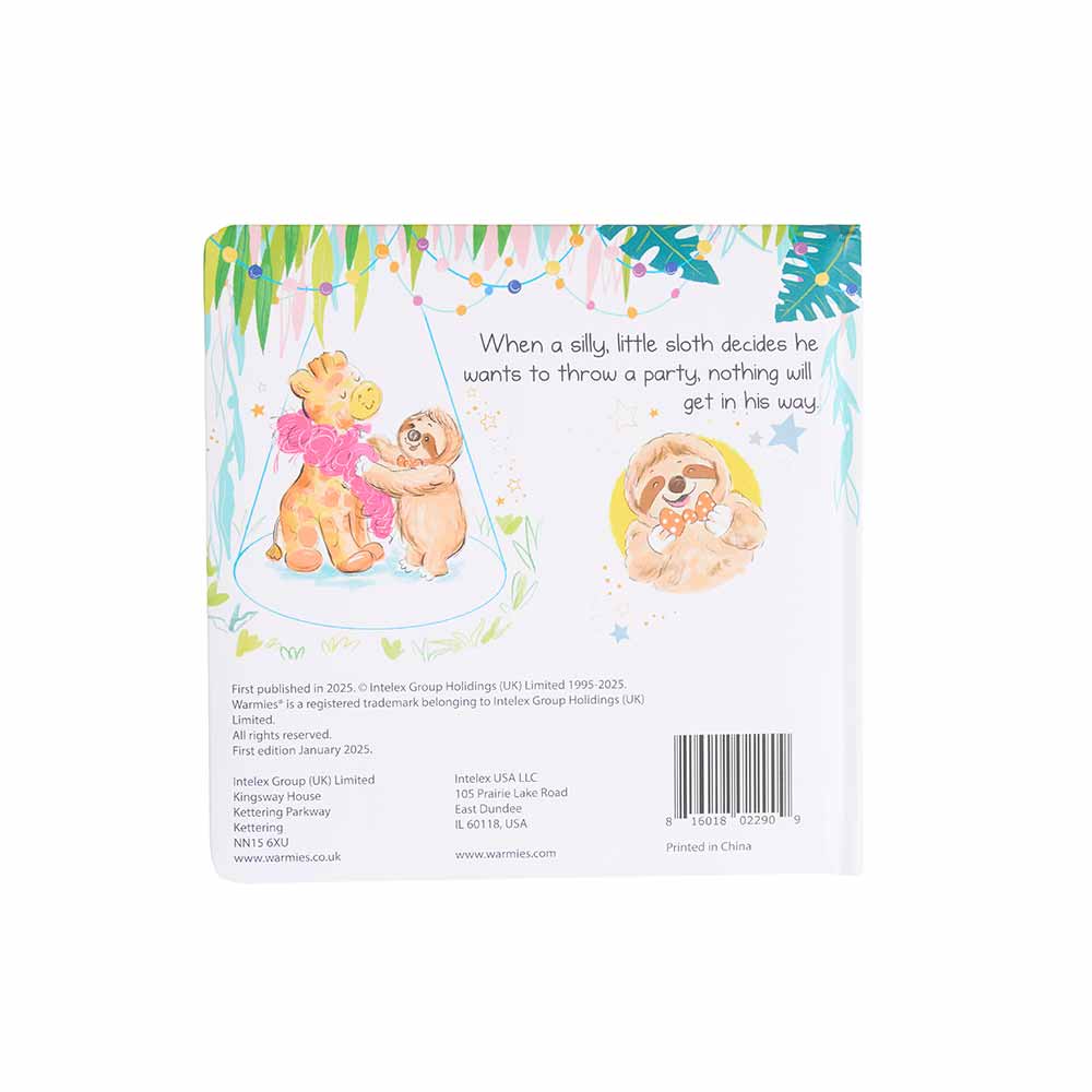 Warmies:Sloth Throws a Party Board Book Children's Story Book Great illustrations