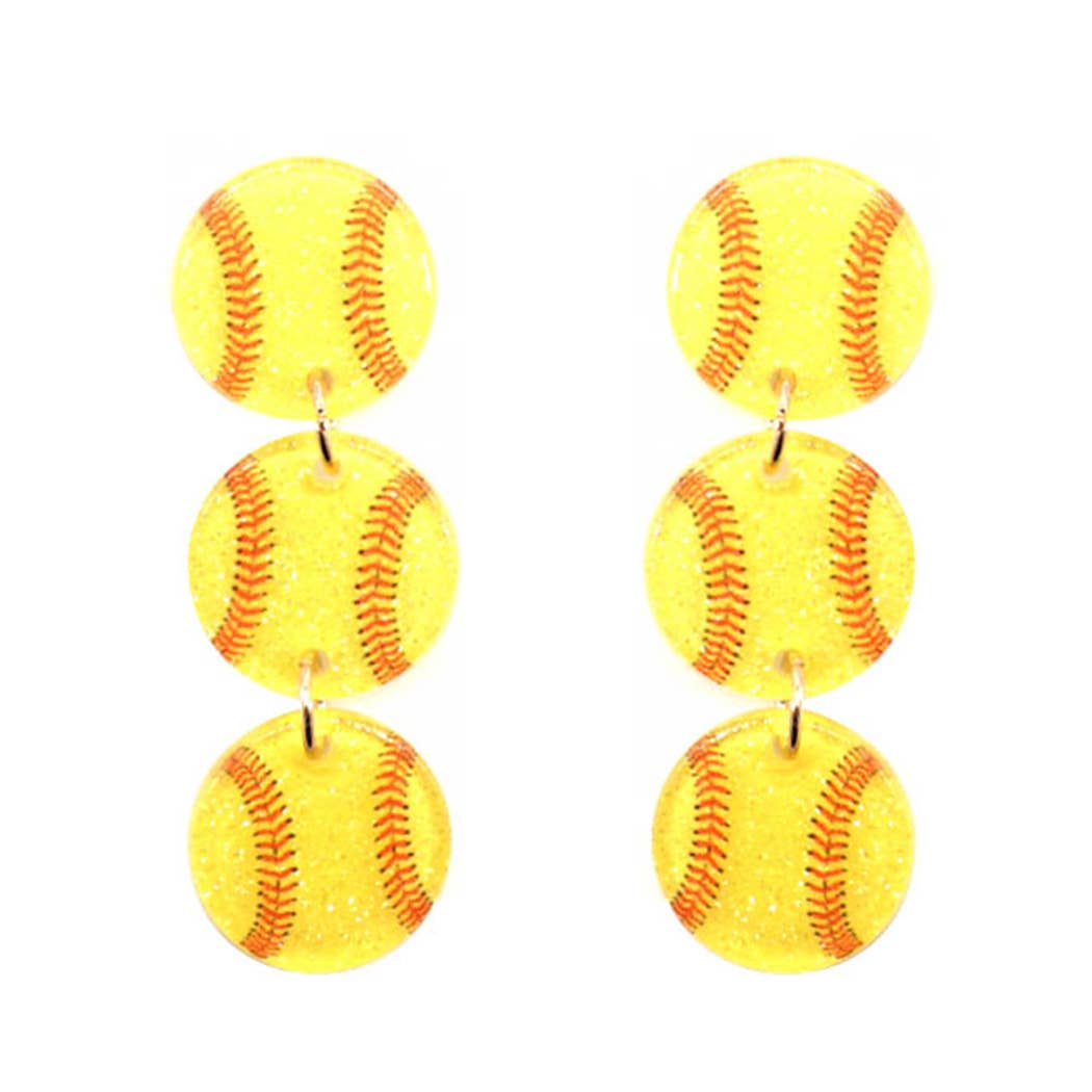 Sports Figures Three Drops Post Earrings: STB / ONE SIZE