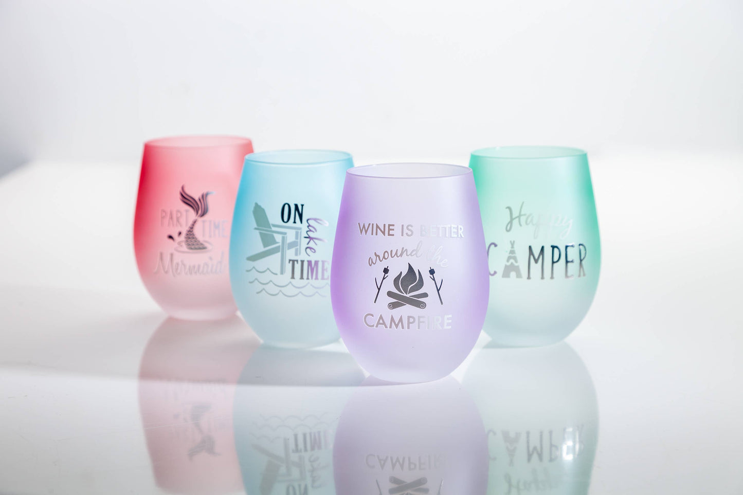 Frosted Stemless Wine Glass