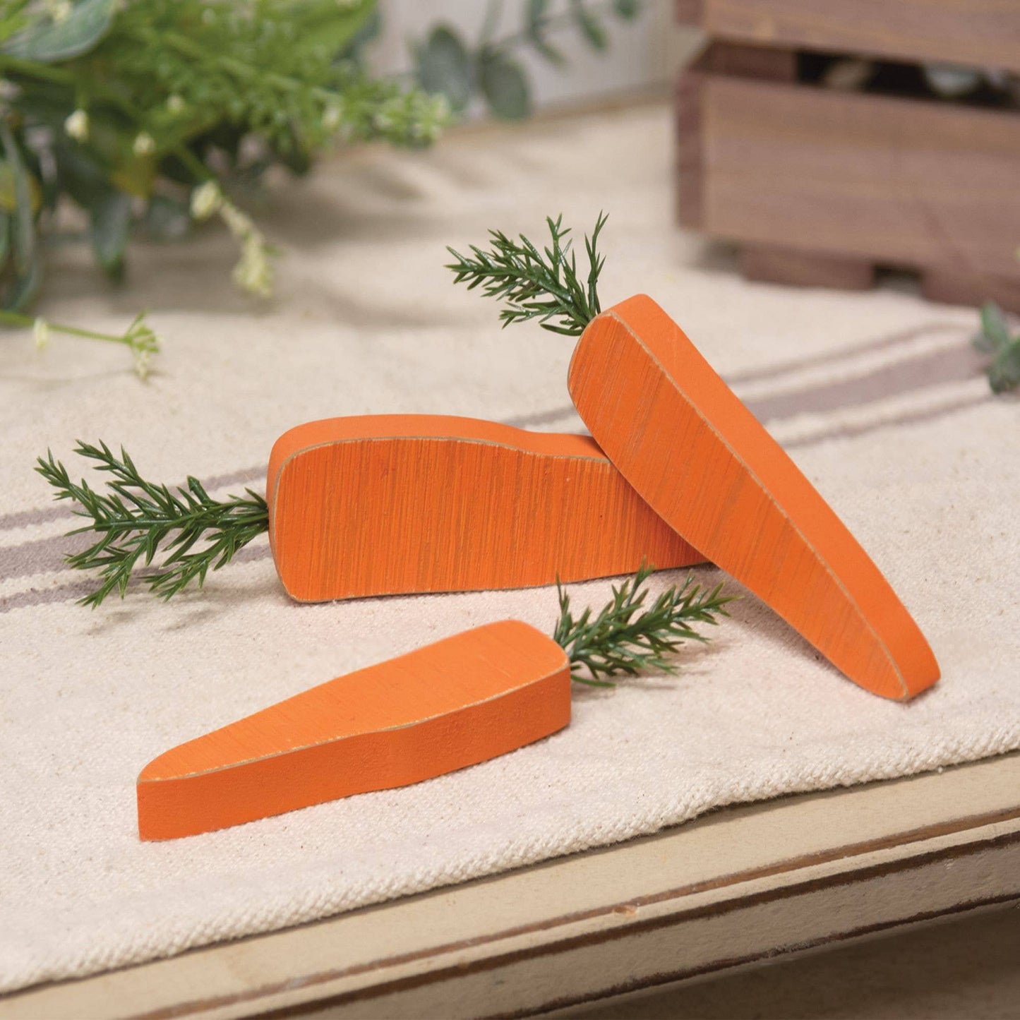 3/Set, Chunky Wooden Carrot Bundle Orange