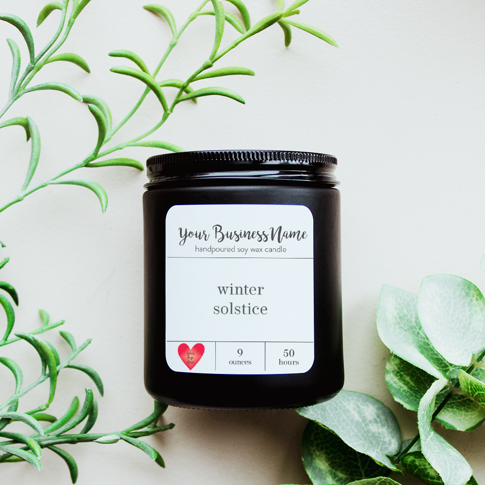 9 oz. Candle Jars - Your Business Name + Logo: Clear Jar / Eucalyptus Mint