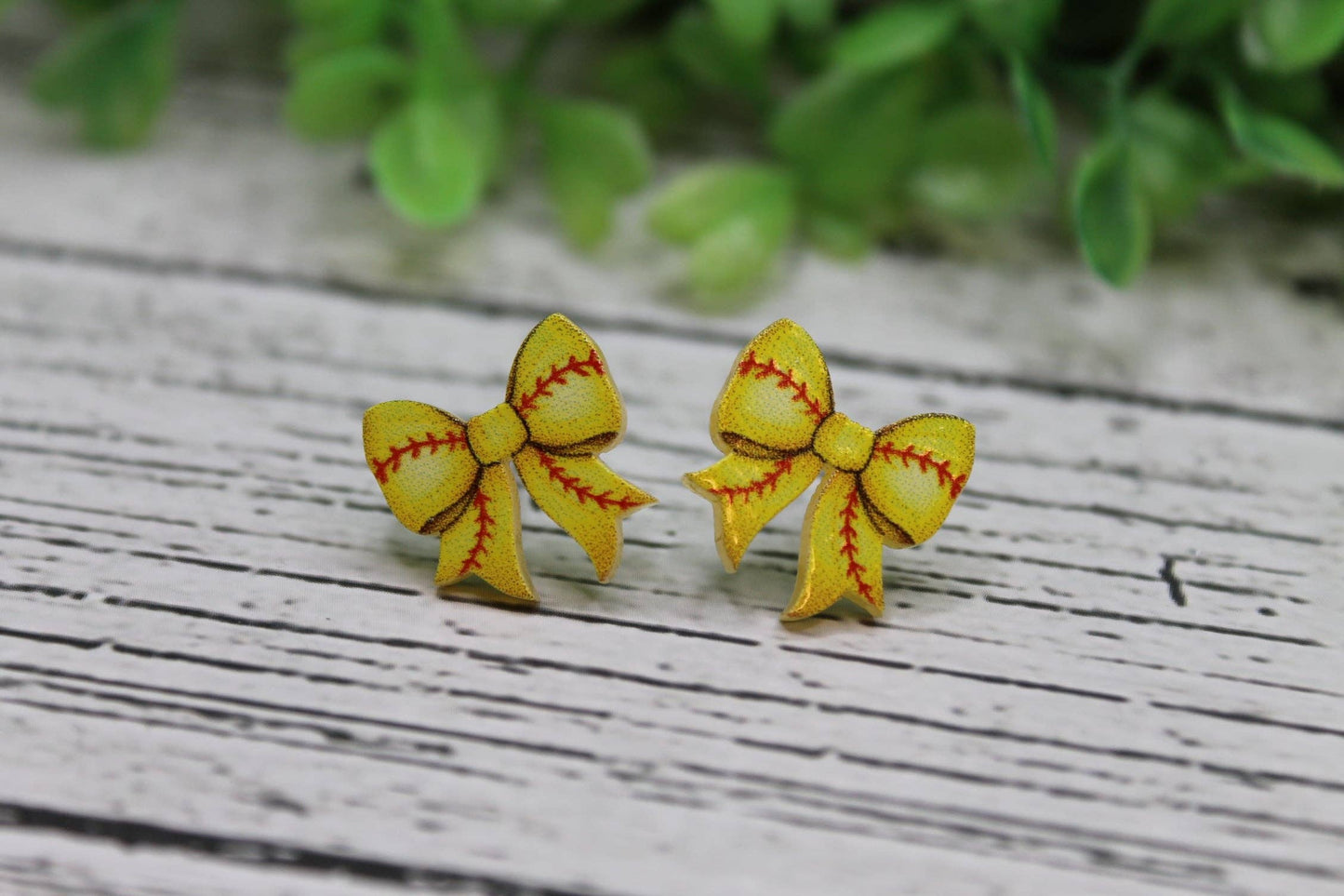 Softball Bows Stud Earrings