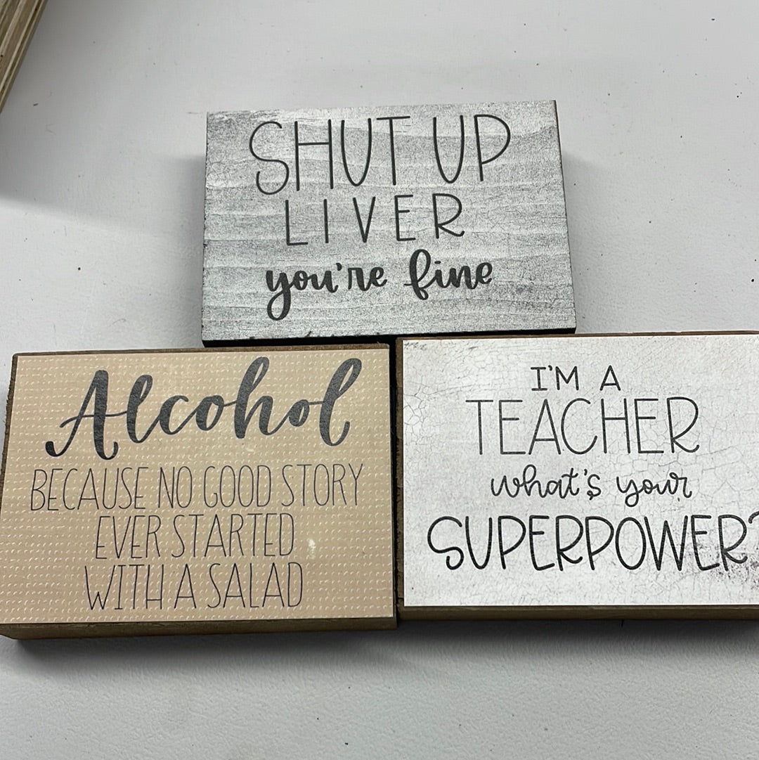Mini Wood Signs Multi Sayings