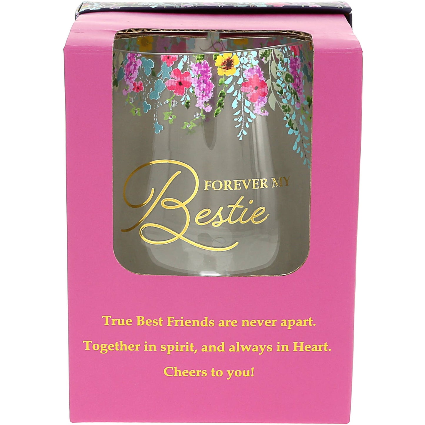 Forever Bestie - Gift Boxed 17 oz Stemless Wine Glass