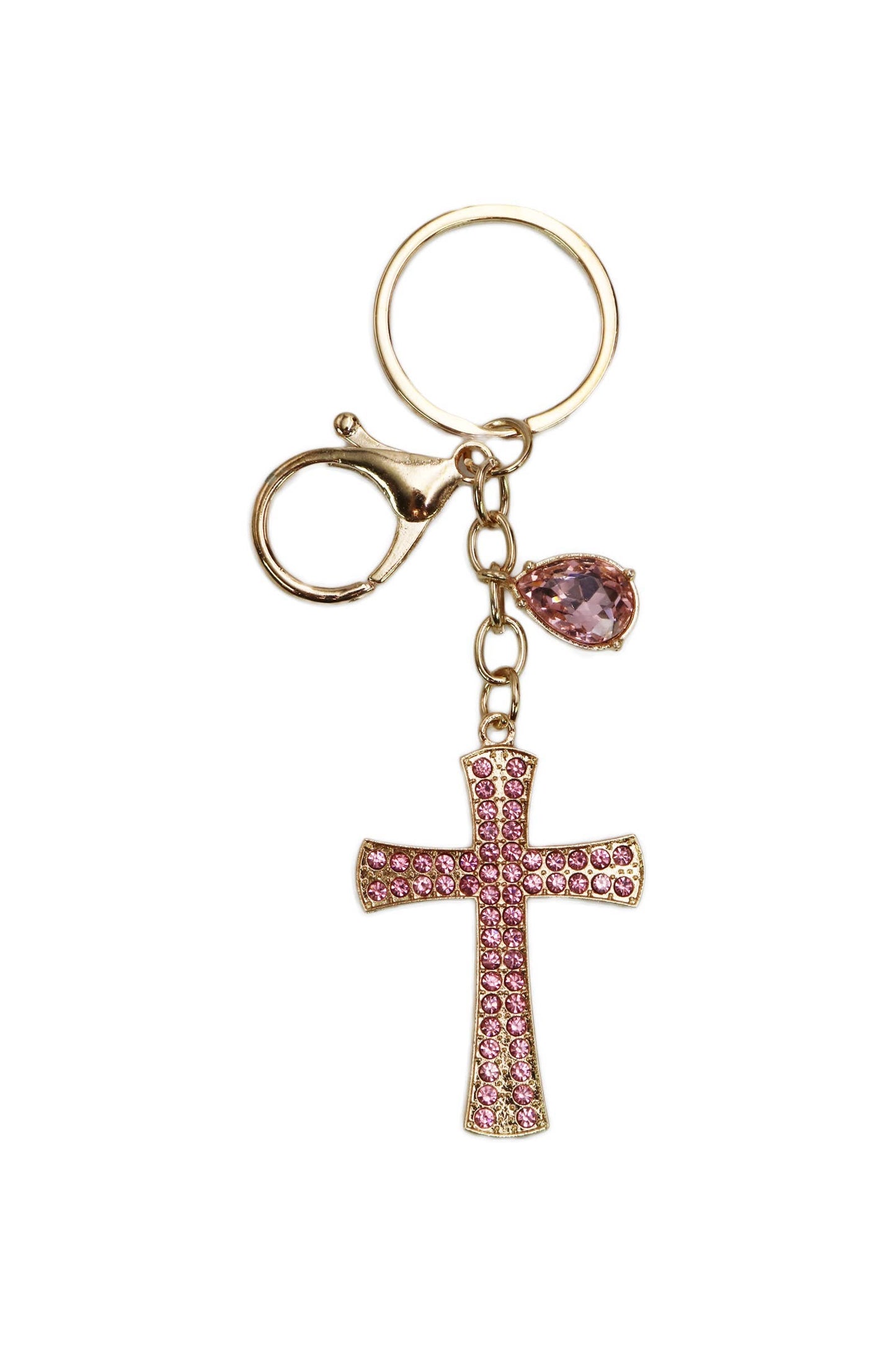 Cross Pendant Bling Rhinestone Metal Key Chain