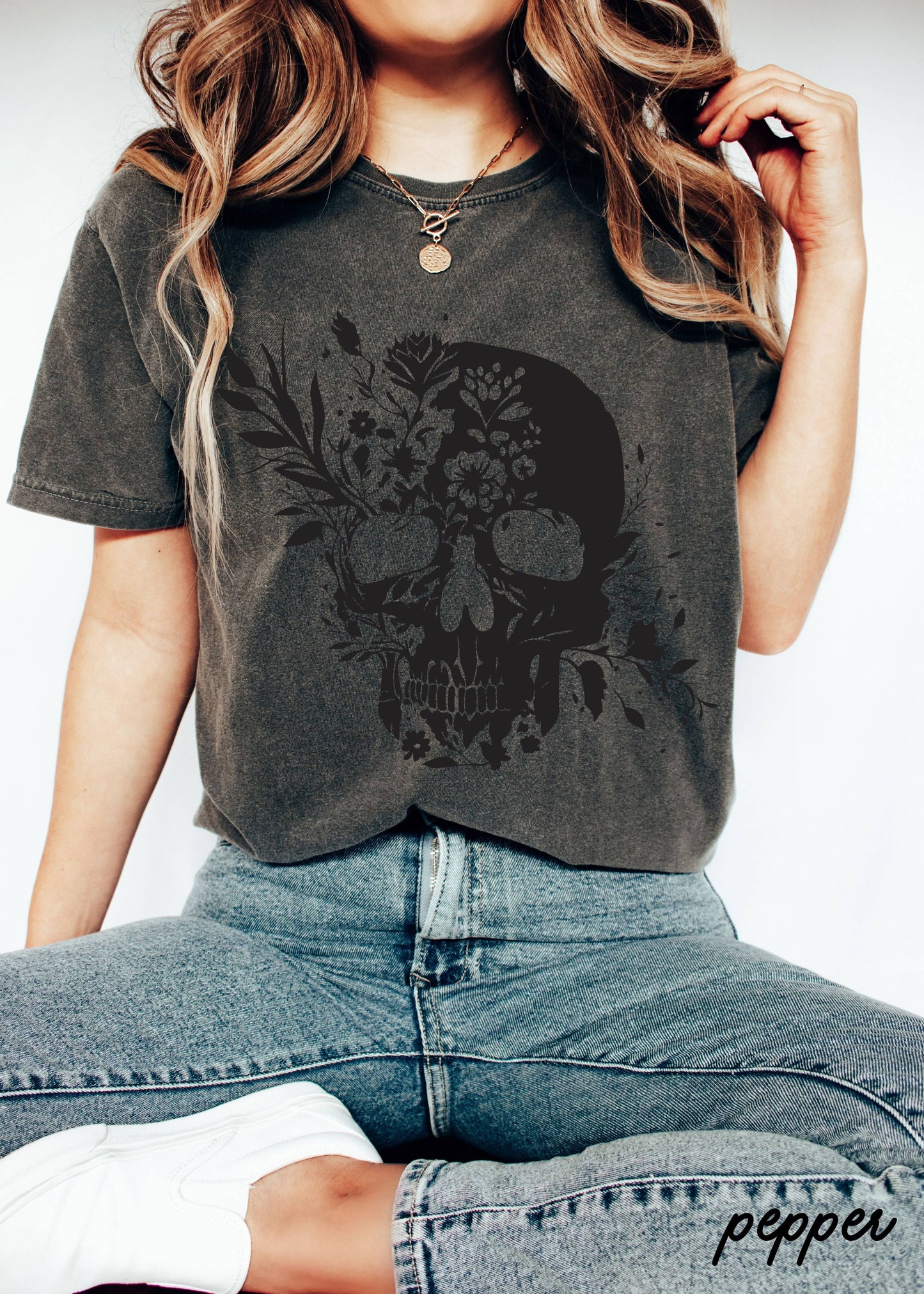 Floral Skull Tee (S-3X)