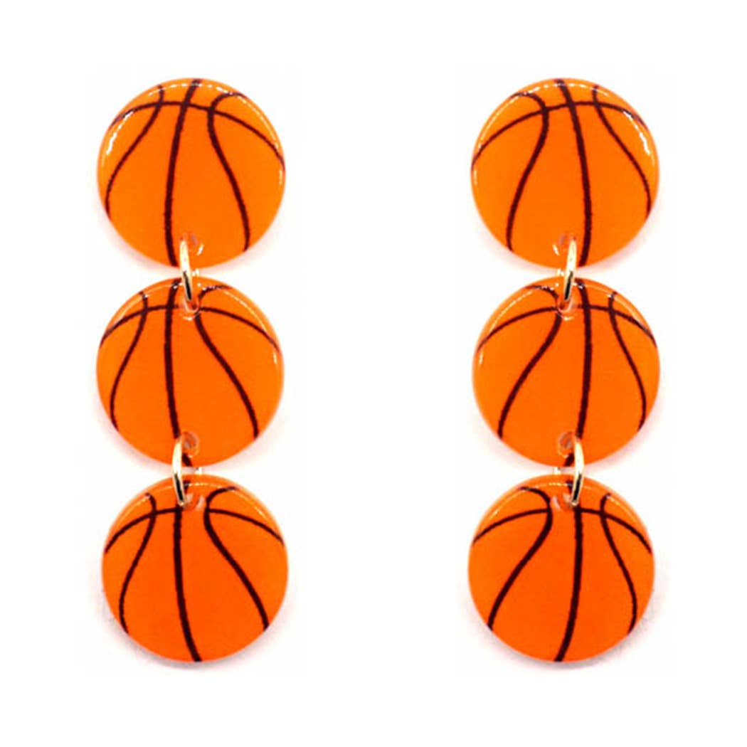 Sports Figures Three Drops Post Earrings: STB / ONE SIZE