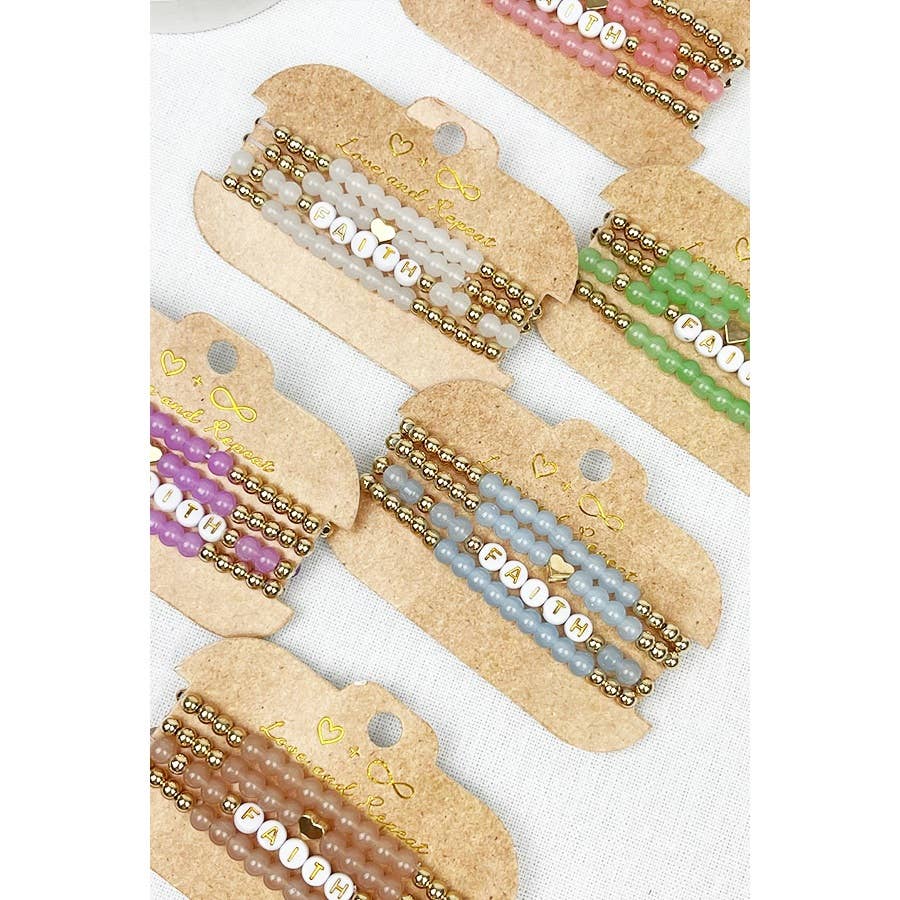 FAITH Beads Layered Soft Tone Bracelets: MIX COLOR / ONE