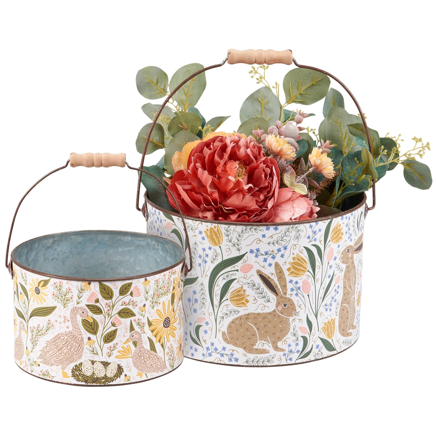 Rabbit Folk Art Bucket Large/Small