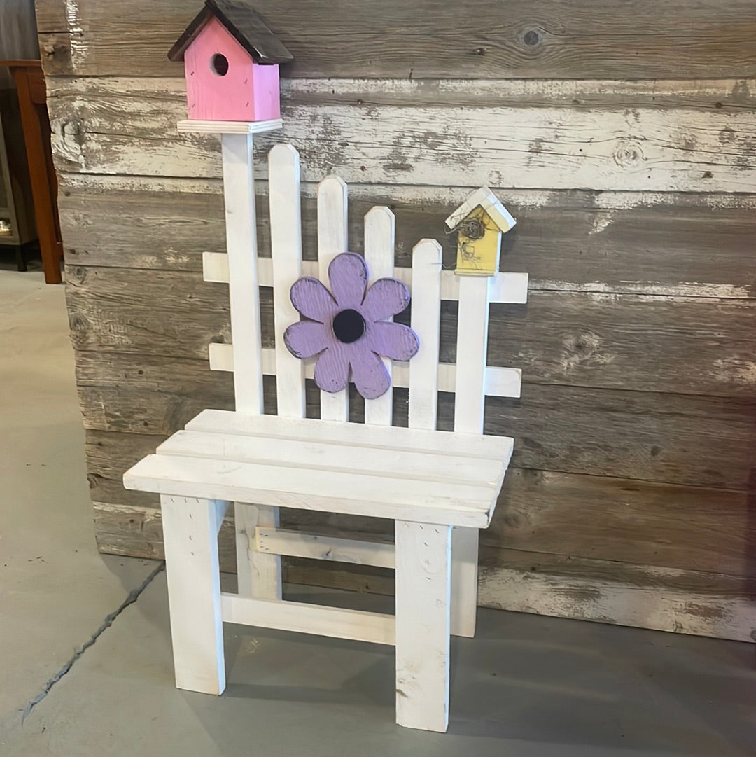 Welcome Bench with Bird House
