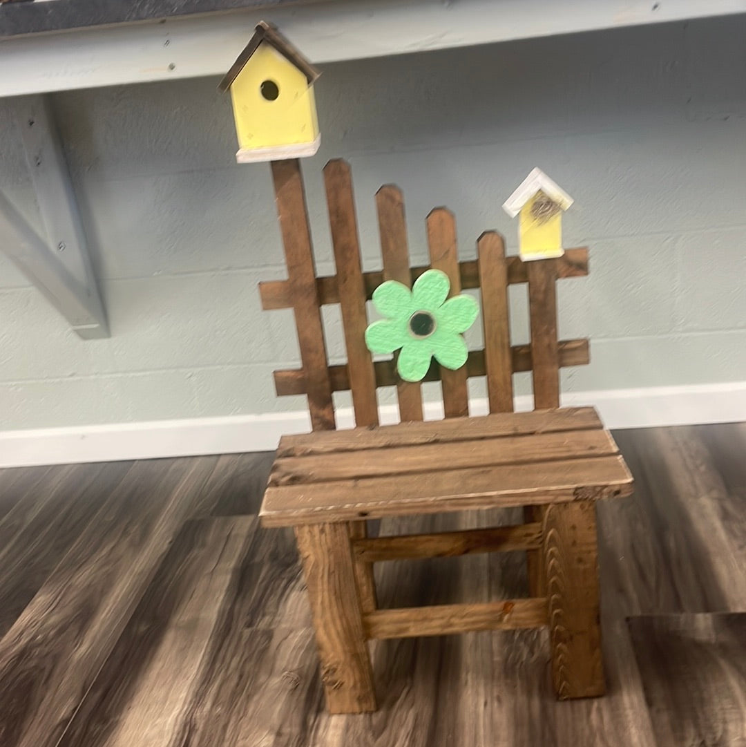 Welcome Bench with Bird House
