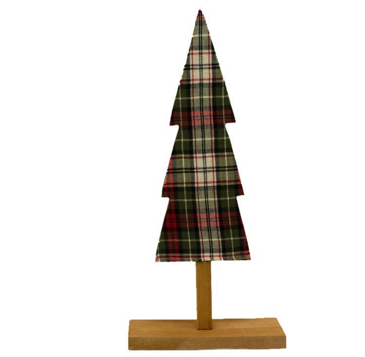 Crimson Wood Plaid Christmas Tree