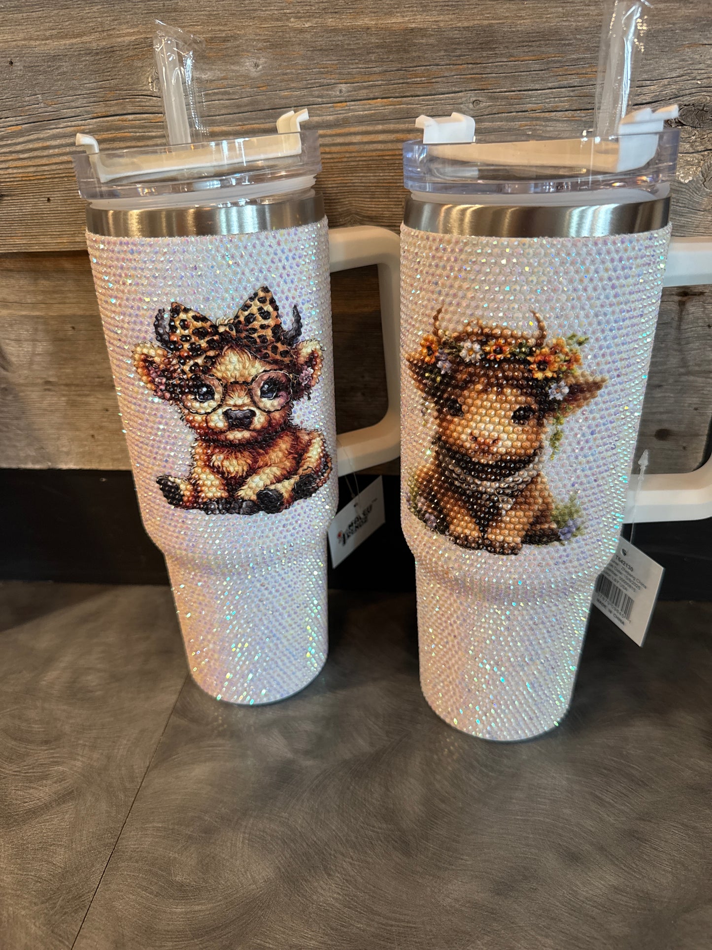 Cow Rhinestone Tumbler