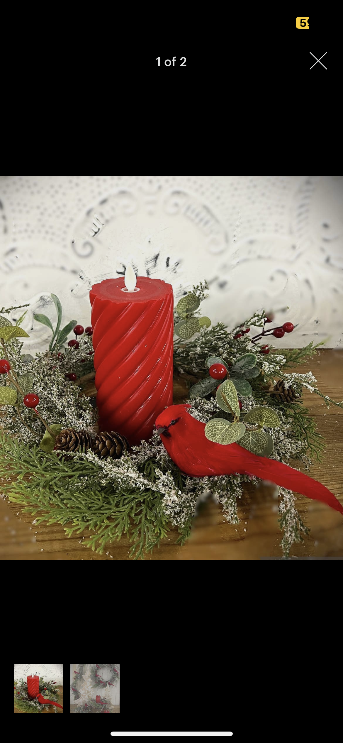 Cardinal Candle Ring Wreath