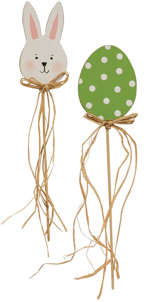 Easter Egg Or Bunny Plant Poke, 2 Assorted
