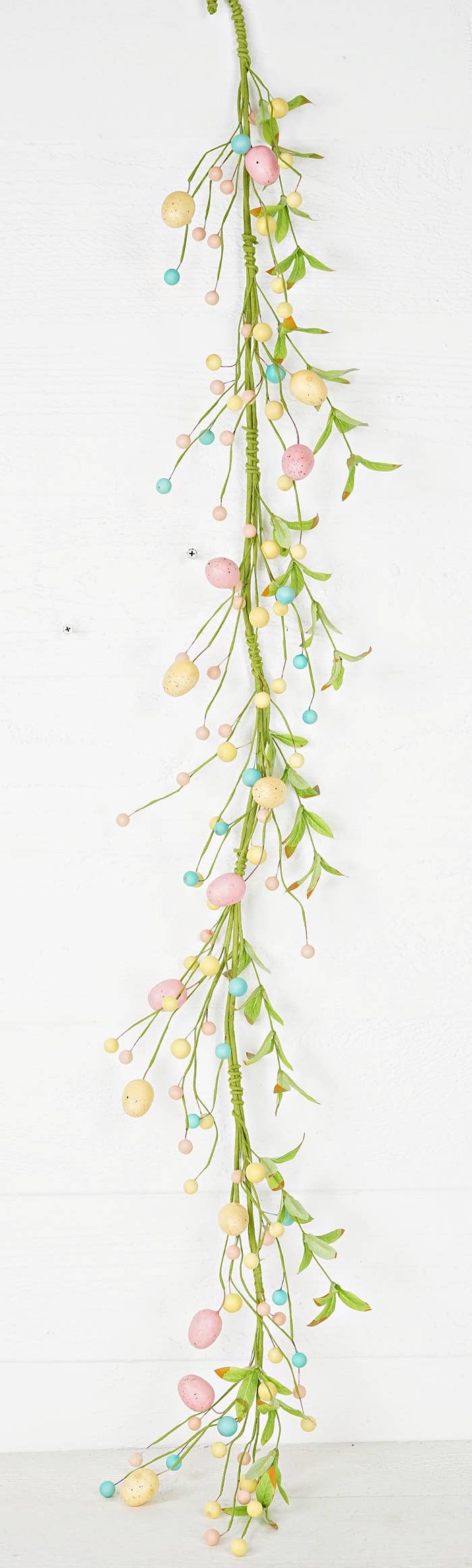 31171- 4ft Garland-Mix Pastel Eggs with Willow Leaves