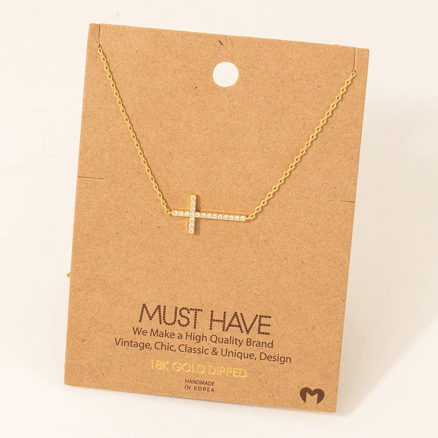 Cross Jewel Pendant Necklace: S