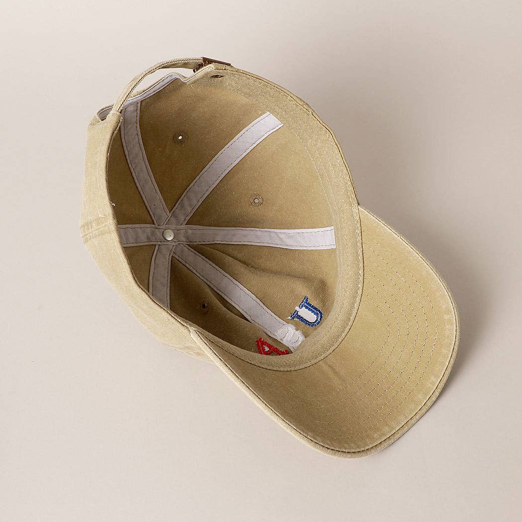 USA Embroidered Cotton Baseball Cap: ONE SIZE / BLACK