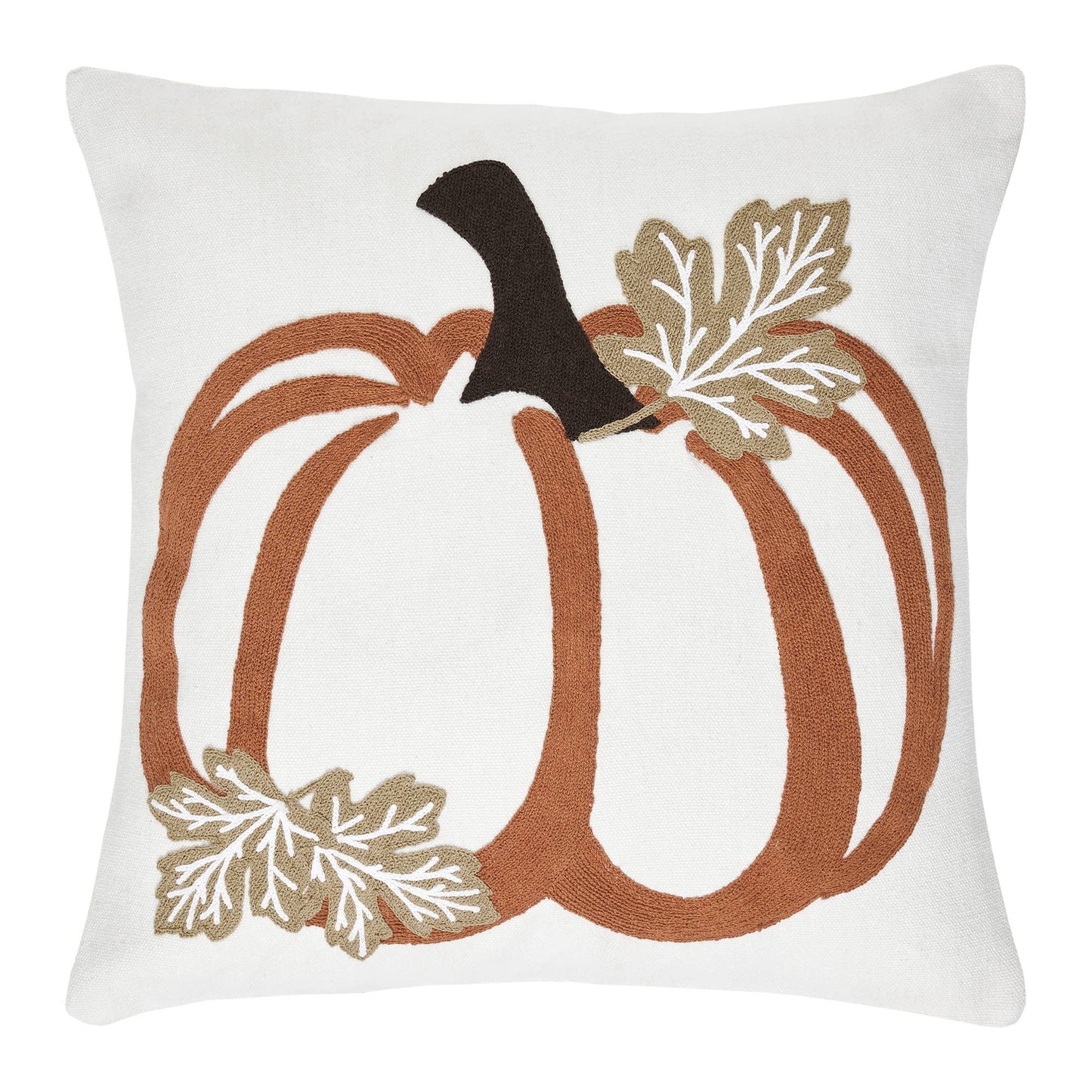 Fall Harvest Wheat Plaid Pumpkin Decorative Throw Pillow 18x18 Inch - Autumn Farmhouse Seasonal Accent Pillow for Home Decor
