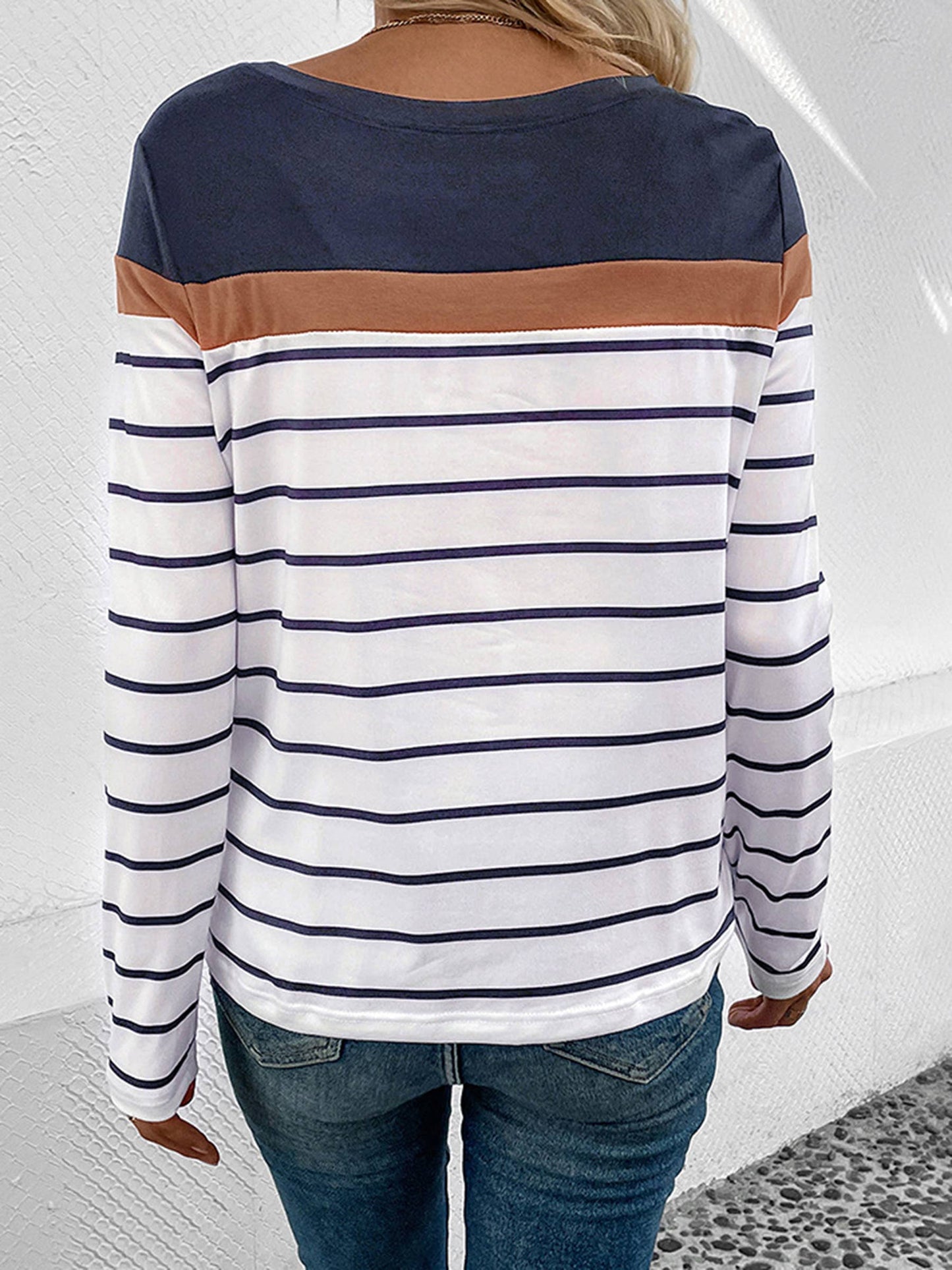 Fashion Cross border Women's Long Sleeve Knitted Shirt Women: Blue