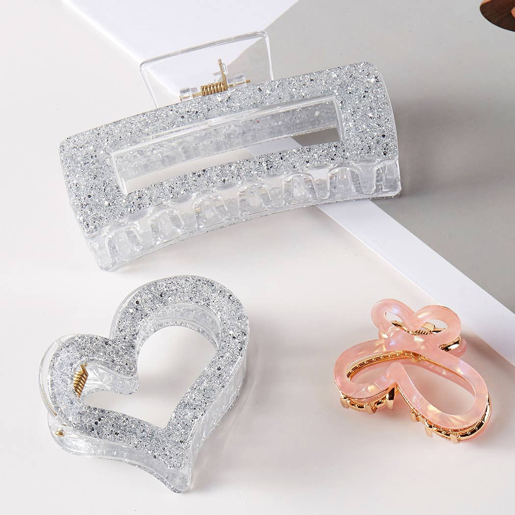 Variety Hair Scrunchies Hair Claw Clips Set