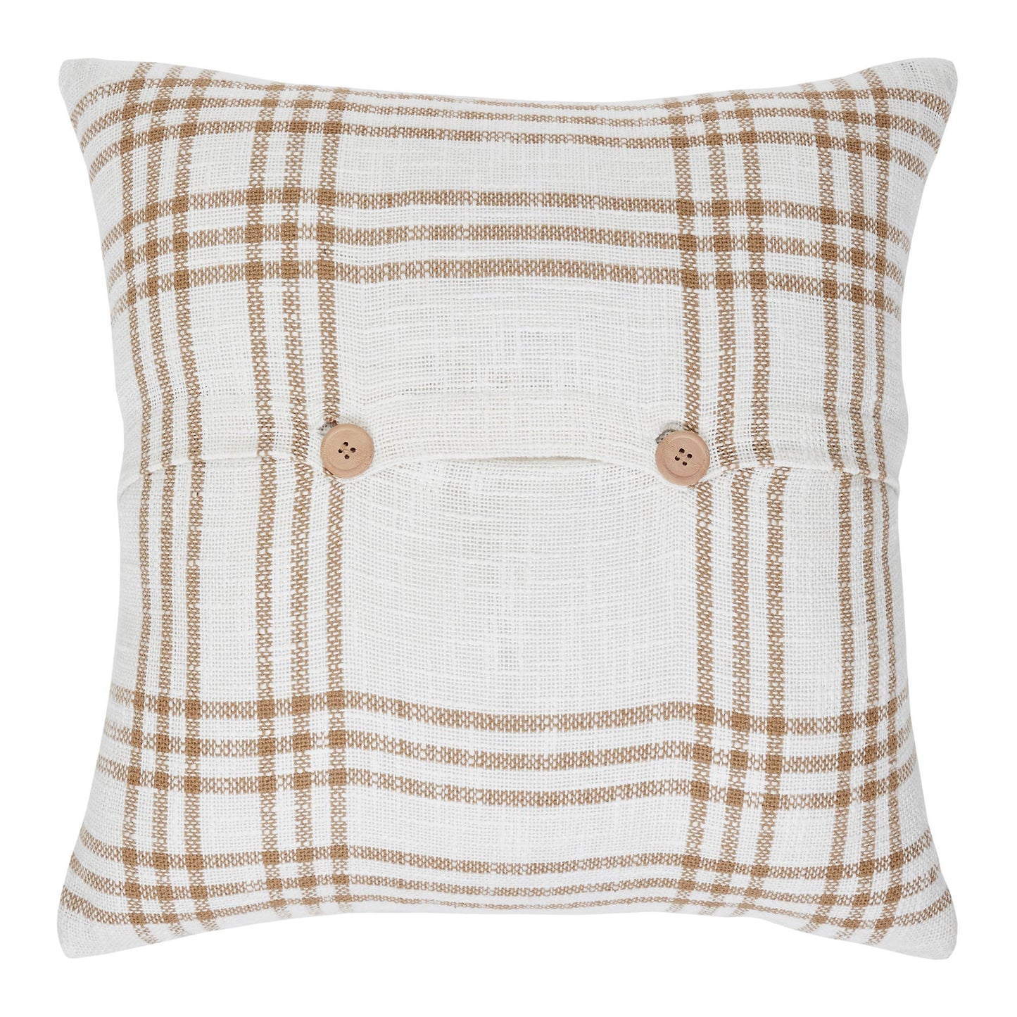 Fall Harvest Wheat Plaid Pumpkin Decorative Throw Pillow 18x18 Inch - Autumn Farmhouse Seasonal Accent Pillow for Home Decor