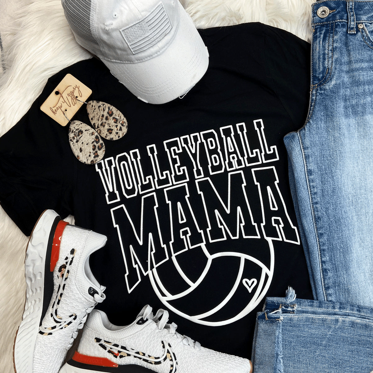 Trendy Tee Co. - Volleyball Mama White PUFF Everyday Tee