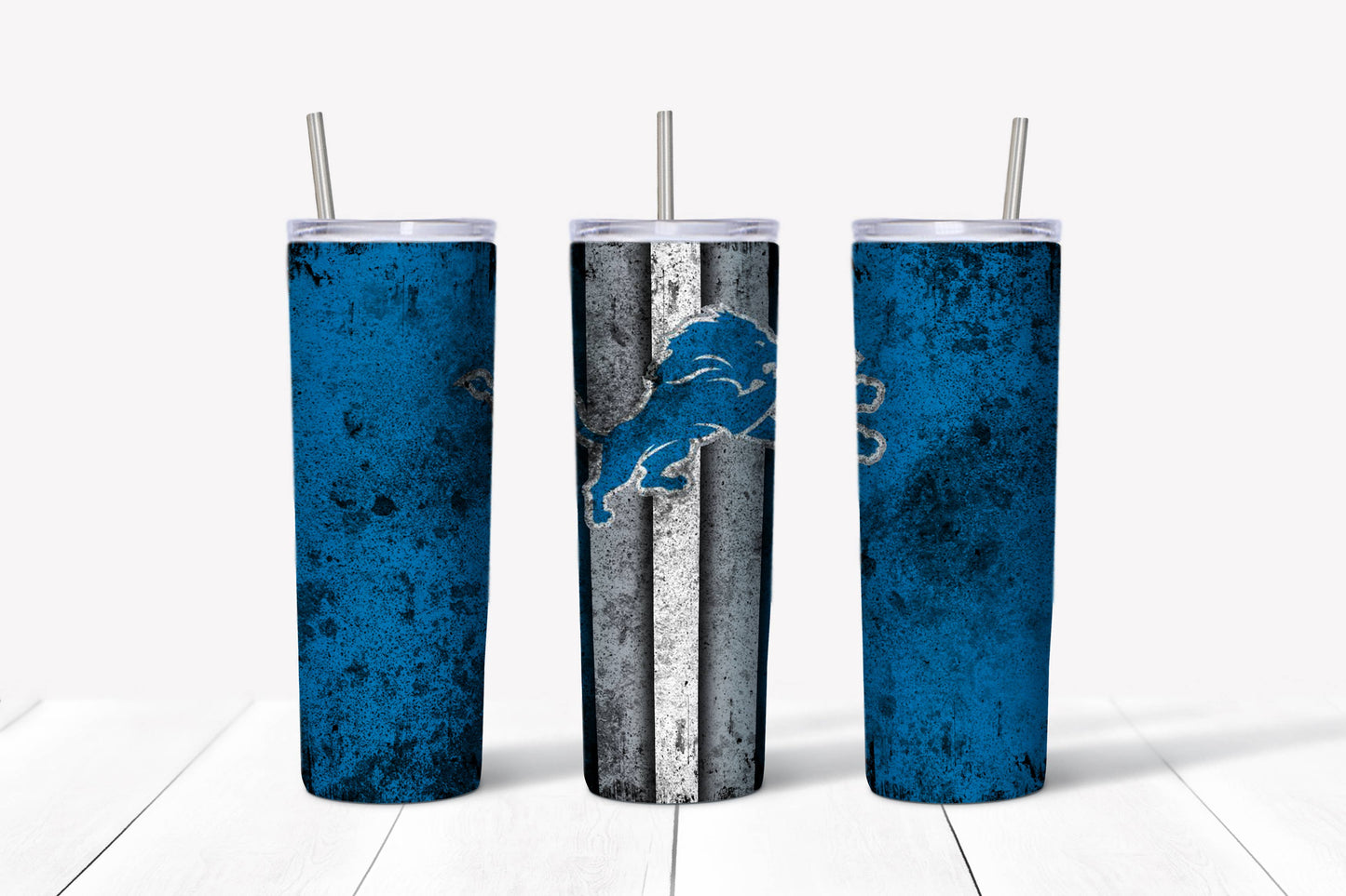 20oz Stainless Steel Tumbler - Football - Detroit Lions: Grunge