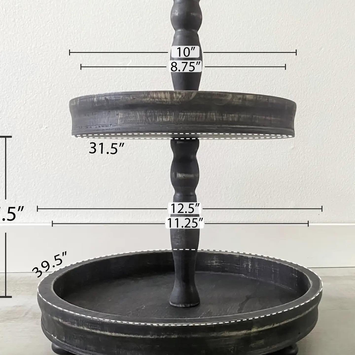 Circle tiered tray-black