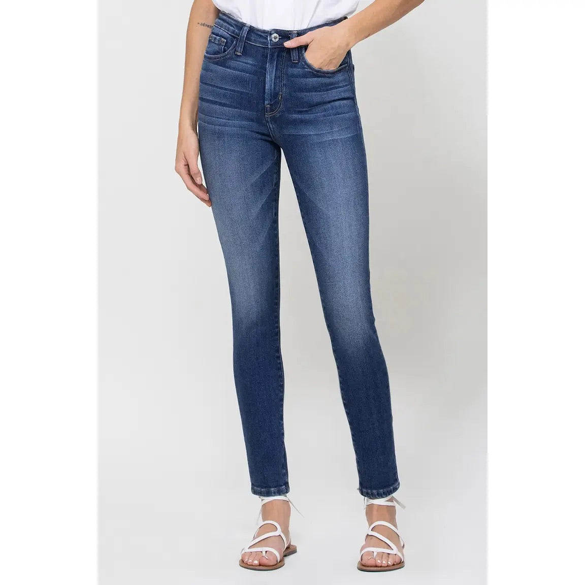 HIGH RISE ANKLE SKINNY JEANS