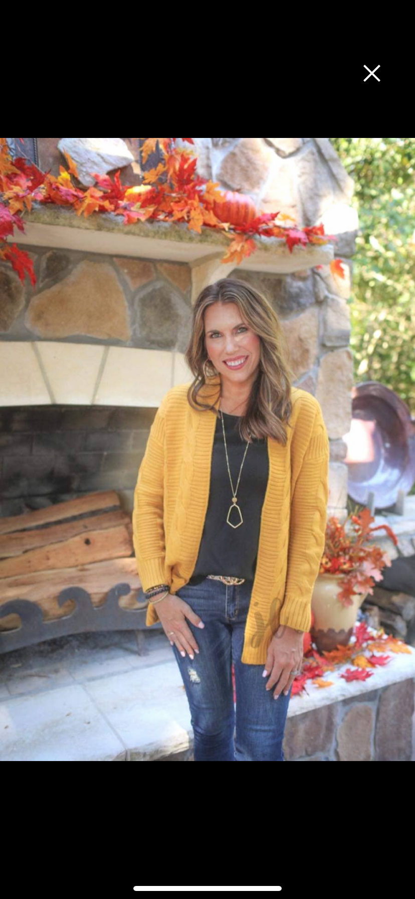 Mustard Cable Knit Cardigan