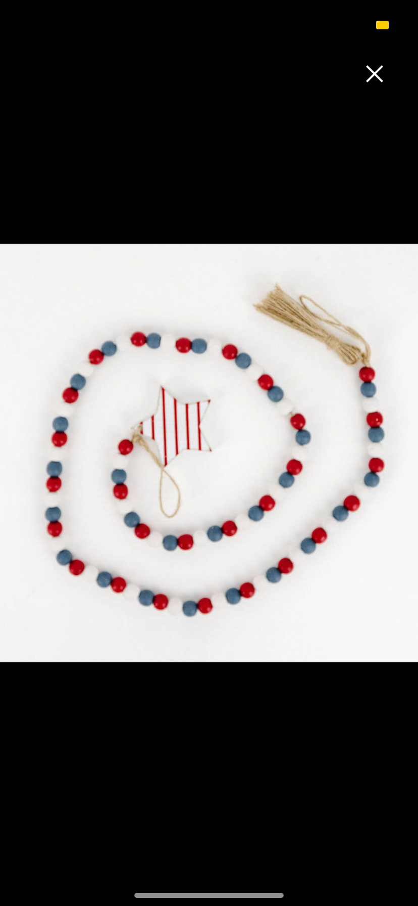Red White & Blue Wooden Bean Garland