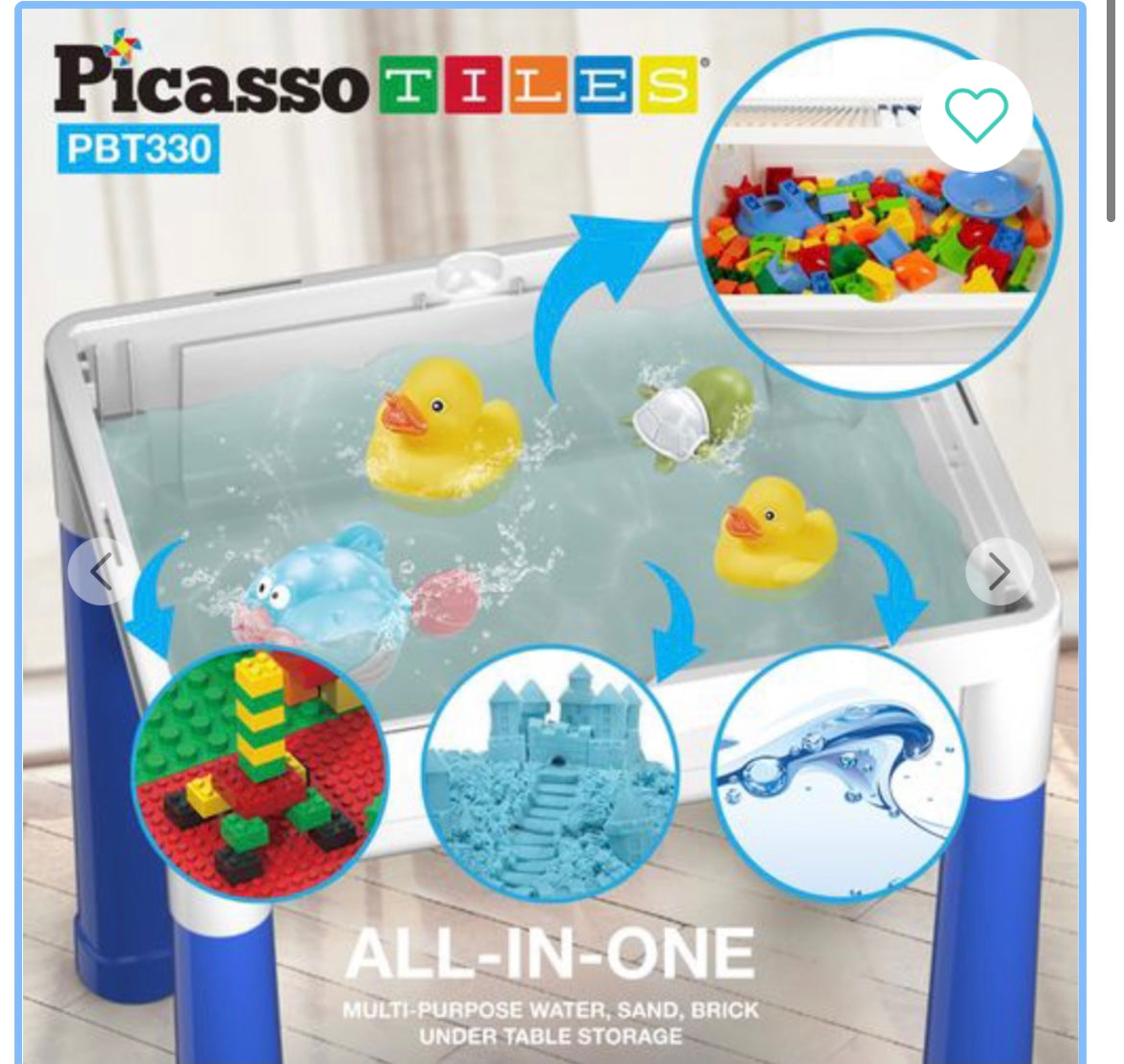 PicassoTiles Building Blocks Activity Center Study Table Set