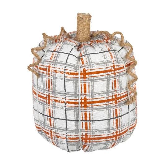 Lrg. Plaid Fall Fabric Pumpkin