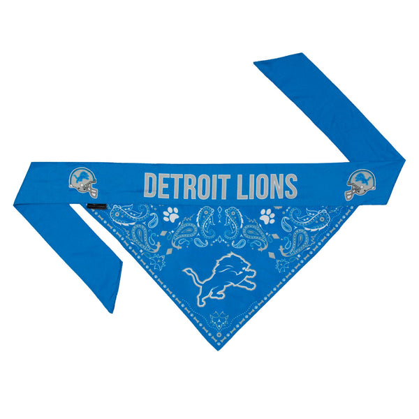 NFL Detroit Lions Reversible Pet Bandana: M