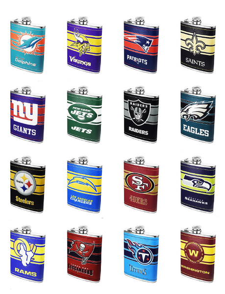 NFL Detroit Lions 8oz Stainless Steel Hip Flask Set