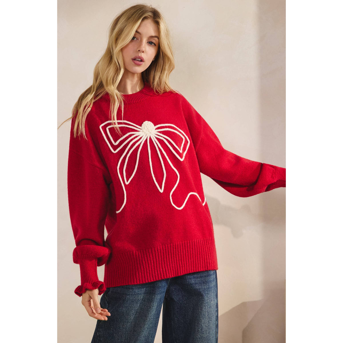 THE BIG BOW HOLIDAY SWEATER