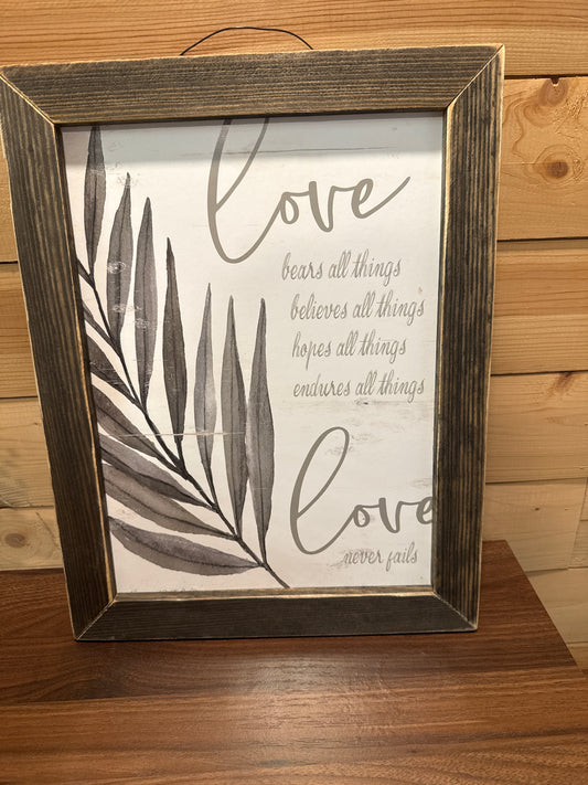 LOVE bears all things, believes all things, hopes all things, endures all things