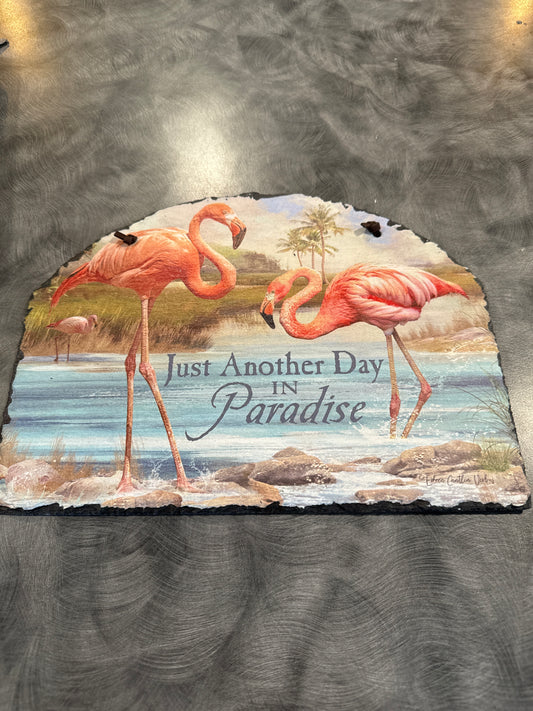 Flamingo Slate Plate