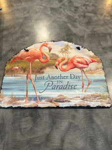 Flamingo Slate Plate