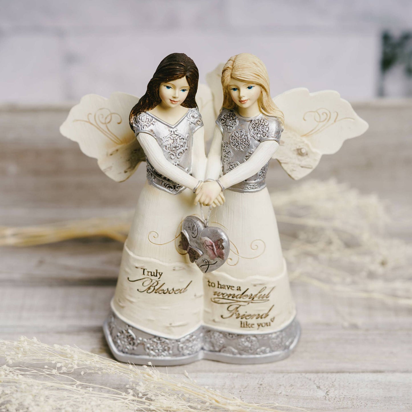 Friendship - 5.5" Double Angels Holding Heart