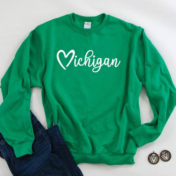 Michigan Love Sweatshirt: Charcoal Heather