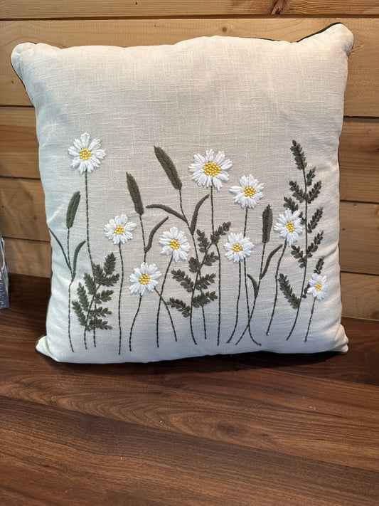 Ivory Daisy Pillow