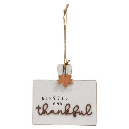 Blessed and Thankful Cutting Board Sign Ornament